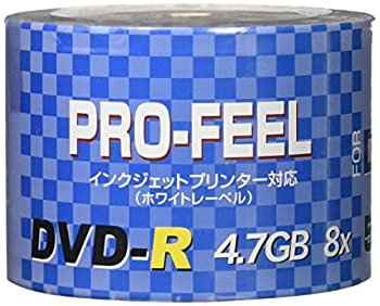 【中古】 PRO-FEEL データ用 DVD-R 8倍速対応 50枚 インクジェットプリンター対応 ホワイトPF DVR47 8XPW50SH