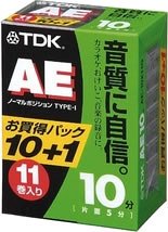 【メーカー名】TDK Media【メーカー型番】AE10X11G【ブランド名】TDK掲載画像は全てイメージです。実際の商品とは色味等異なる場合がございますのでご了承ください。【 ご注文からお届けまで 】・ご注文　：ご注文は24時間受け付けております。・注文確認：当店より注文確認メールを送信いたします。・入金確認：ご決済の承認が完了した翌日よりお届けまで2〜7営業日前後となります。　※海外在庫品の場合は2〜4週間程度かかる場合がございます。　※納期に変更が生じた際は別途メールにてご確認メールをお送りさせて頂きます。　※お急ぎの場合は事前にお問い合わせください。・商品発送：出荷後に配送業者と追跡番号等をメールにてご案内致します。　※離島、北海道、九州、沖縄は遅れる場合がございます。予めご了承下さい。　※ご注文後、当店よりご注文内容についてご確認のメールをする場合がございます。期日までにご返信が無い場合キャンセルとさせて頂く場合がございますので予めご了承下さい。【 在庫切れについて 】他モールとの併売品の為、在庫反映が遅れてしまう場合がございます。完売の際はメールにてご連絡させて頂きますのでご了承ください。【 初期不良のご対応について 】・商品が到着致しましたらなるべくお早めに商品のご確認をお願いいたします。・当店では初期不良があった場合に限り、商品到着から7日間はご返品及びご交換を承ります。初期不良の場合はご購入履歴の「ショップへ問い合わせ」より不具合の内容をご連絡ください。・代替品がある場合はご交換にて対応させていただきますが、代替品のご用意ができない場合はご返品及びご注文キャンセル（ご返金）とさせて頂きますので予めご了承ください。【 中古品ついて 】中古品のため画像の通りではございません。また、中古という特性上、使用や動作に影響の無い程度の使用感、経年劣化、キズや汚れ等がある場合がございますのでご了承の上お買い求めくださいませ。◆ 付属品について商品タイトルに記載がない場合がありますので、ご不明な場合はメッセージにてお問い合わせください。商品名に『付属』『特典』『○○付き』等の記載があっても特典など付属品が無い場合もございます。ダウンロードコードは付属していても使用及び保証はできません。中古品につきましては基本的に動作に必要な付属品はございますが、説明書・外箱・ドライバーインストール用のCD-ROM等は付属しておりません。◆ ゲームソフトのご注意点・商品名に「輸入版 / 海外版 / IMPORT」と記載されている海外版ゲームソフトの一部は日本版のゲーム機では動作しません。お持ちのゲーム機のバージョンなど対応可否をお調べの上、動作の有無をご確認ください。尚、輸入版ゲームについてはメーカーサポートの対象外となります。◆ DVD・Blu-rayのご注意点・商品名に「輸入版 / 海外版 / IMPORT」と記載されている海外版DVD・Blu-rayにつきましては映像方式の違いの為、一般的な国内向けプレイヤーにて再生できません。ご覧になる際はディスクの「リージョンコード」と「映像方式(DVDのみ)」に再生機器側が対応している必要があります。パソコンでは映像方式は関係ないため、リージョンコードさえ合致していれば映像方式を気にすることなく視聴可能です。・商品名に「レンタル落ち 」と記載されている商品につきましてはディスクやジャケットに管理シール（値札・セキュリティータグ・バーコード等含みます）が貼付されています。ディスクの再生に支障の無い程度の傷やジャケットに傷み（色褪せ・破れ・汚れ・濡れ痕等）が見られる場合があります。予めご了承ください。◆ トレーディングカードのご注意点トレーディングカードはプレイ用です。中古買取り品の為、細かなキズ・白欠け・多少の使用感がございますのでご了承下さいませ。再録などで型番が違う場合がございます。違った場合でも事前連絡等は致しておりませんので、型番を気にされる方はご遠慮ください。