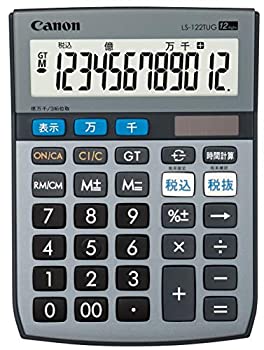 【中古】 キャノン 電卓 12桁 ミニ卓上サイズ 時間計算 千万単位機能 LS-122TUG グレー