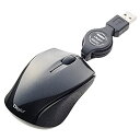 【中古】 Digio2 ケーブル巻取り式3ボタン BLUE LED マウス ブラック MUS-UKT103BK
