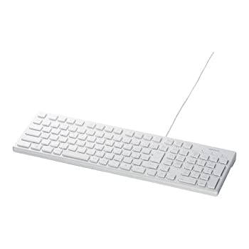 【中古】 iBUFFALO フルキーボード USB接続 独立キータイプ ホワイト【FINAL FANTASY XIV 蒼天のイシュガルド 動作確認済】 BSKBU04WH
