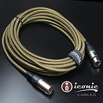 【中古】 7 ピン XLR 20フィート メスからオス 真空チューブマイク 20フィート ケーブル コード ブラウン ツイード
