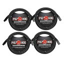 【中古】 Pig Hog XLR 15フィート ツアーグレード マイクケーブル 4本パック