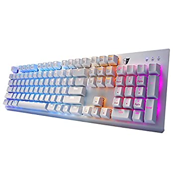 【中古】 TESORO ゲーミングキーボード GRAM SPECTRUM 青軸 RGBLED Agileスイッチ ケーブル着脱式 ホワイト TS-G11SFL-W-BL-JP