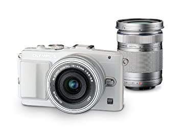 【中古】 OLYMPUS オリンパス ミラーレス一眼 PEN Lite E-PL6 EZダブルズームキット ホワイト E-PL6 EZ DZKIT WHT