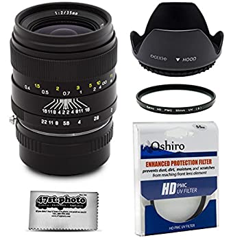 楽天バリューコネクト【中古】 Oshiro 35mm f 2 LD UNC AL 広角フルフレームプライムレンズ フード UV マイクロファイバー Nikon 1 J5 J4 J3 J2 S2 S1 V3 V2 V1 AW1