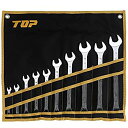 【中古】 トップ TOP コンビネーションレンチ 10丁組セット 8~24@ 12角 鍛造 国産 収納袋付 CW-10000S