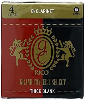 【中古】 D'Addario WoodWinds ダダリオ リード Bbクラリネット用 GRAND CONCERT SELECT THICK BLANK FILED RGT10BCL400 硬さ:4.0 10枚入り