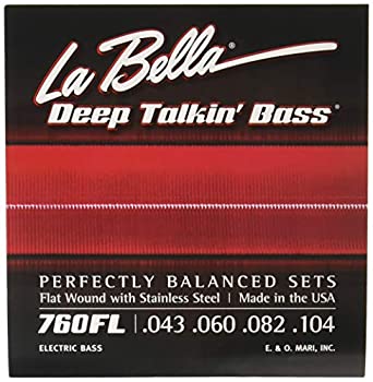 yÁz La Bella 760FL Deep Talkin' Bass Light 043-104 Stainless Flat Wound