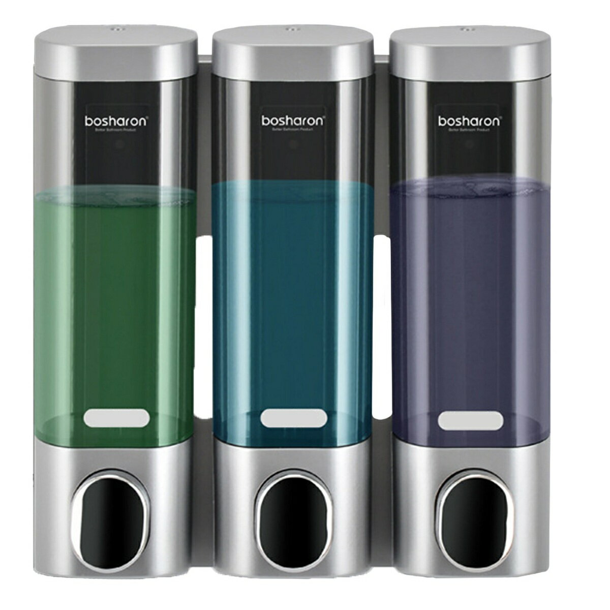 TR-DB001 シャンプーディスペンサー 3本タイプ 300ml×3 壁掛け式 容器取り外し可能 洗面所 バスルーム 浴室 ソープディスペンサー シルバー (05)