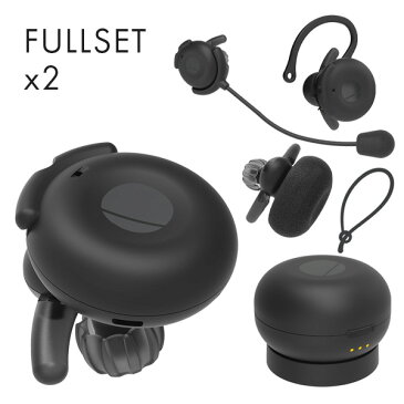 BONX BOOST 2台フルセット BONXBOOST&スターターセット&拡張マイク＆充電ドッグ ワイヤレストランシーバー Bluetooth対応 同時通話 ウェアラブル ハンズフリー インカム