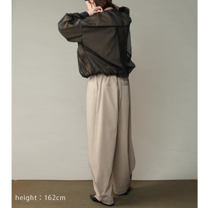 【60％OFFクーポン配布中！】trois トロワ 2025aw デシン×オーガンジー バルーンブ...