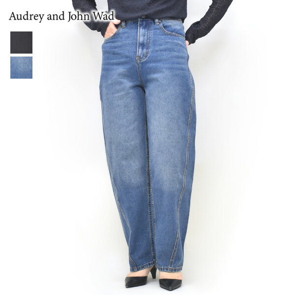Rakuten - ＼最大2000円OFFクーポン!スーパーSALE!6/11(木)01:59まで／Audrey and John Wad オードリーアンドジョンワッド 11ozブラステッドデニムバレルパンツ L6305 レディース【ブラック/インディゴ】【送料無料】