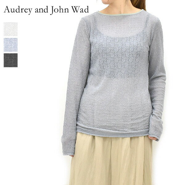 Rakuten - ＼最大2000円OFFクーポン!スーパーSALE!6/11(木)01:59まで／Audrey and John Wad オードリーアンドジョンワッド ストレッチレース小花柄長袖プルオーバー L6905 レディース【ホワイト/グレー/ブラック】【送料無料】【クリックポスト可】