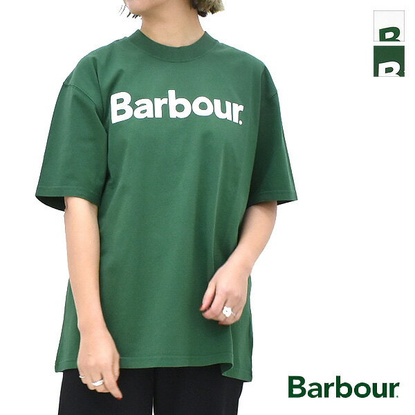 Barbour バブアー Pensford Tシャツ 半袖 251MTS1406 レディース メンズ ユニセックス【ホワイト/グリーン】【送料無料】【クリックポスト可】