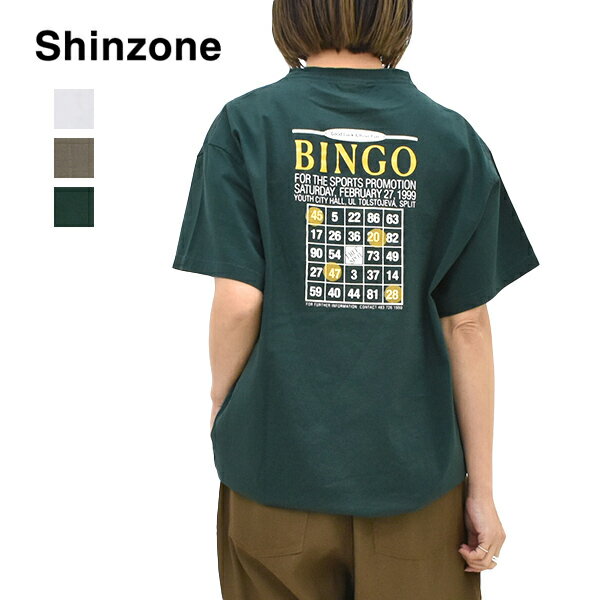 Rakuten - 【26SS】THE SHINZONE シンゾーン BINGO TEE ビンゴ Tシャツ 26SMSCU13 レディース【ホワイト/グレー/ディープグリーン】【送料無料】