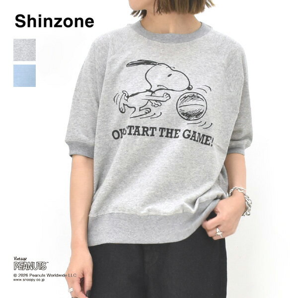 THE SHINZONE シンゾーン ピーナッツ スウェット シャツ PEANUTS HALF SLEEVE SWEAT SHIRT 26MMSCU17 レディース 半袖 スウェット Tシャツ スヌーピー