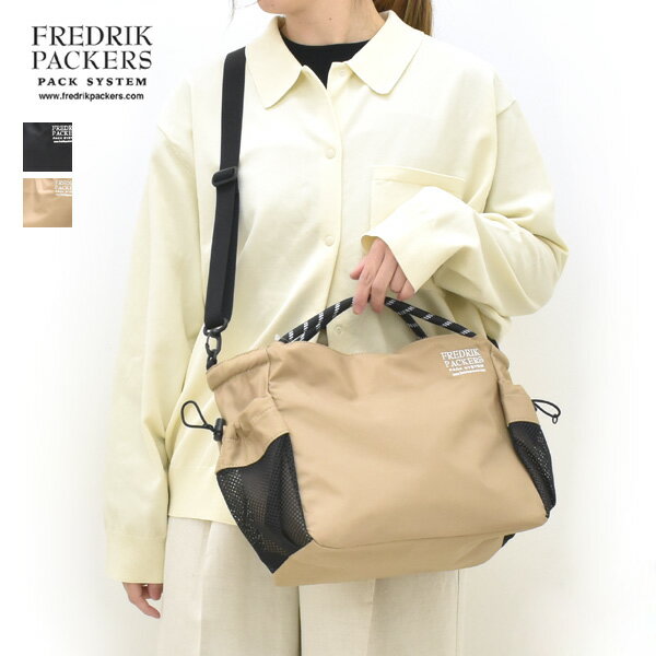 Rakuten - ＼最大2000円OFFクーポン!スーパーSALE!6/11(木)01:59まで／FREDRIK PACKERS フレドリックパッカーズ ロープハンドルトート 2Wayショルダーバッグ PLAY TOTE FPST-TT35 レディース【ブラック/ベージュ】【送料無料】