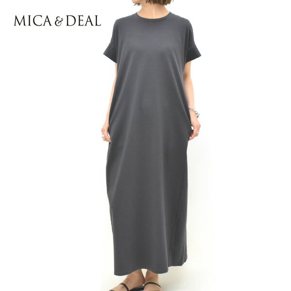 Rakuten - ＼最大2000円OFFクーポン!スーパーSALE!6/11(木)01:59まで／MICA&DEAL マイカアンドディール 接触冷感 汗じみ防止 クルーネックカットソーワンピース 0126204137 レディース【チャコール】【送料無料】