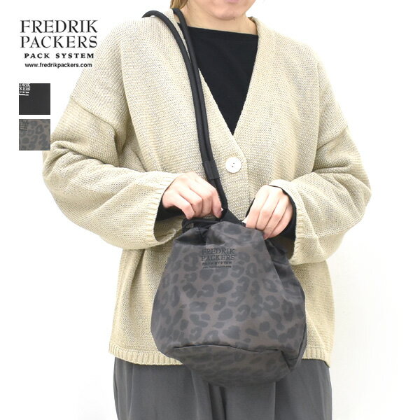Rakuten - FREDRIK PACKERS フレドリックパッカーズ 巾着型2Wayバッグ キャンディショルダー CANDY SHOULDER FP21-SH38 レディース【ブラック/レオパード】【送料無料】
