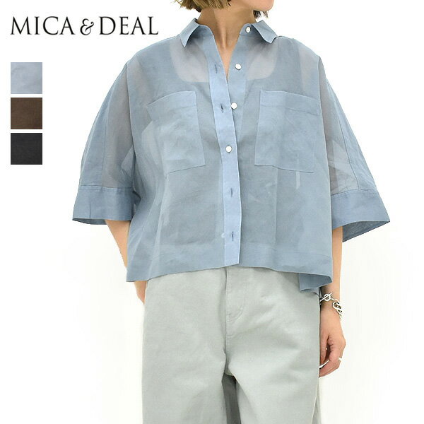 Rakuten - ＼最大2000円OFFクーポン!スーパーSALE!6/11(木)01:59まで／MICA&DEAL マイカアンドディール カラードテントシャツ 0126201141 レディース【グレイッシュブルー/ブラウン/ダークネイビー】【送料無料】