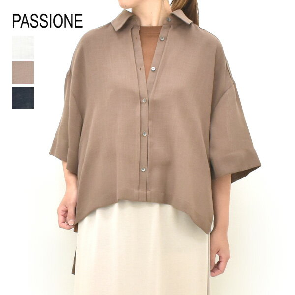 PASSIONE パシオーネ シアースリット半袖シャツ 626452 レディース