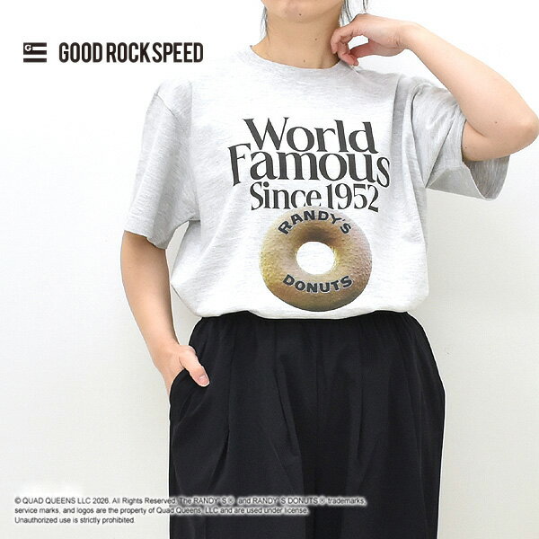 ＼最大2000円OFFクーポン配布中!お買物マラソン 4/10(金)01:59まで／GOOD ROCK SPEED グッドロックスピード ランディーズドーナツ World Famous Since 1952 プリントTシャツ【アッシュグレー】【送料無料】【クリックポスト可】