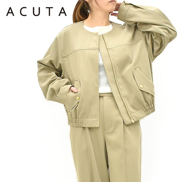 Rakuten - ＼最大2000円OFFクーポン!スーパーSALE!6/11(木)01:59まで／ACUTA アクータ ドライストレッチZIPブルゾン 10018583 レディース【ベージュ】【送料無料】