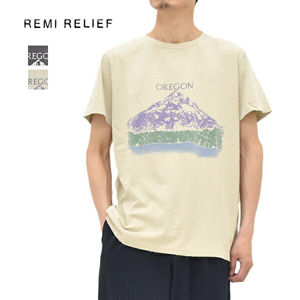 Rakuten - REMI RELIEF レミレリーフ SP加工Tシャツ OREGON オレゴン RN30389191 メンズ【ダークブラウン/ライトイエロー】【送料無料】