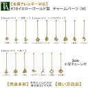 チャーム パーツ ピアス 18K K18YG 金属アレルギー アレルギー対応 ミディアム チェーン付き チェーン ゴールド アクセサリー かわいい おしゃれ 小...