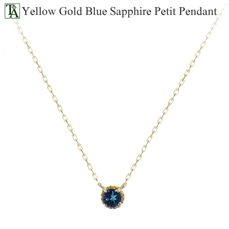 10k ネックレス サファイヤ プチ ネックレス イエローゴールド 金属アレルギー K10 10金 誕生日 プレゼント ギフト レディース 誕生石 9月
