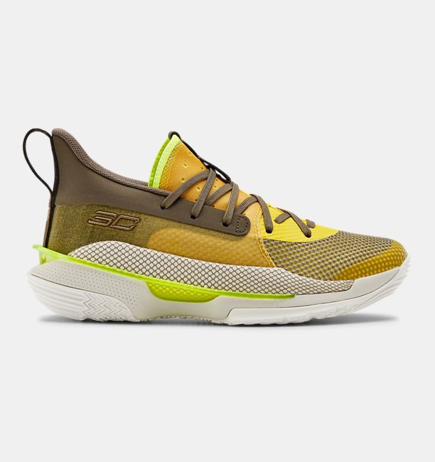 アンダーアーマー キッズ/レディース カリー7 Under Armour Curry 7 GS バッシュ Zeppelin Yellow/Summit White