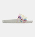 A_[A[}[ Y T_ Xbp Under Armour Ansa LE Slides - White/Beta