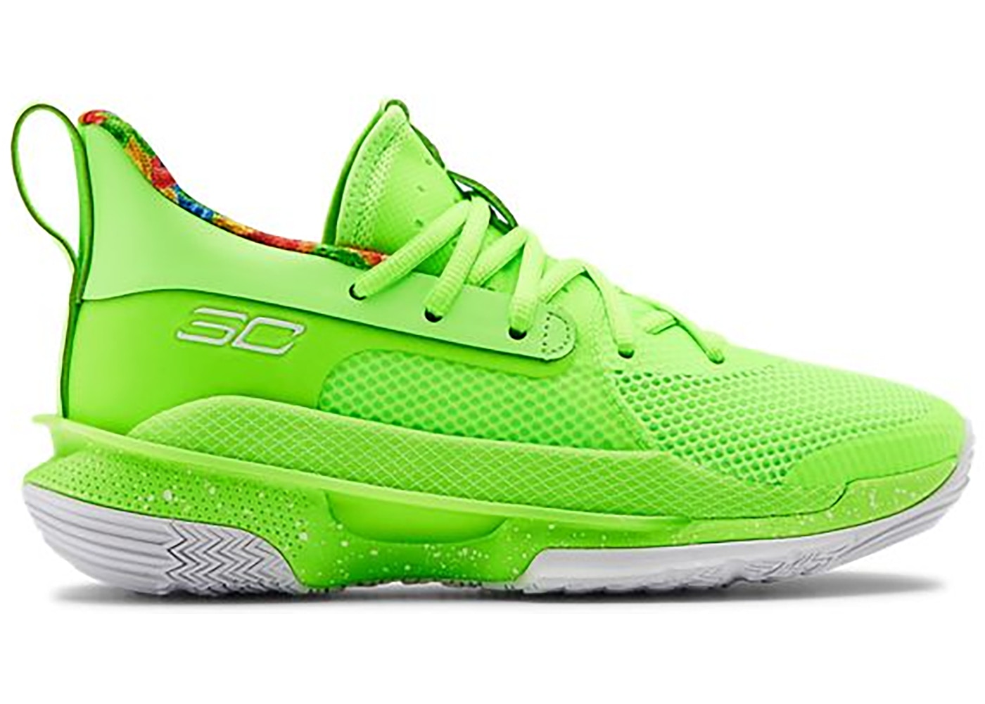 アンダーアーマー キッズ/レディース カリー7 Under Armour Curry 7 GS バッシュ Lime Light/Phosphor Green