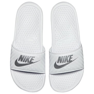 ナイキ レディース サンダル Nike Benassi JDI Slide スリッパ White/Metallic Silver