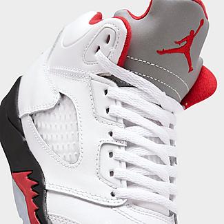 ���硼���� ���å�/����˥� ��ȥ�5 Jordan Retro 5 PS �Хå��� True White/Fire Red/Black �ߥ˥Х�
