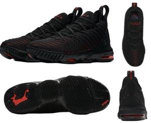 �ʥ��� ���å�/��ǥ����� Nike LeBron 16 XVI GS ��Fresh Bred�� �Хå��� Black/Black/University Red ��֥���16 �ߥ˥Х�