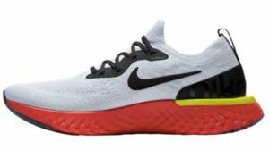 ナイキ メンズ ランニングシューズ Nike Epic React Flyknit エピック リアクト フライニット スニーカー True White/Black/Pure Platinum/Bright Crimson