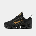 ナイキ キッズ/レディース ベイパーマックス Nike Air Vapormax Flyknit 3 スニーカー Black/Metallic Gold/Bla...