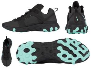 ナイキ メンズ ランニングシューズ Nike React Element 55 スニーカー リアクト Black/Aurora Green/Cool Grey