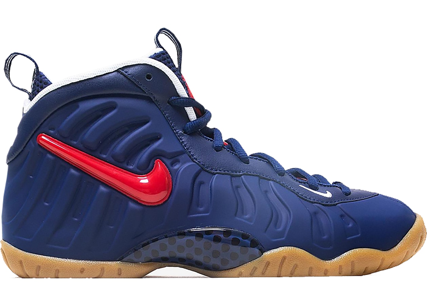 ナイキ キッズ/レディース リトルポジット Nike Little Posite Pro バッシュ Blue Void/White/Gum Light Brown/University Red