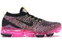 ナイキ レディース ヴェイパーマックス3 Nike Air Vapormax Flyknit 3 ランニングシューズ Black/Black/Pink Blast/Hyper Turq