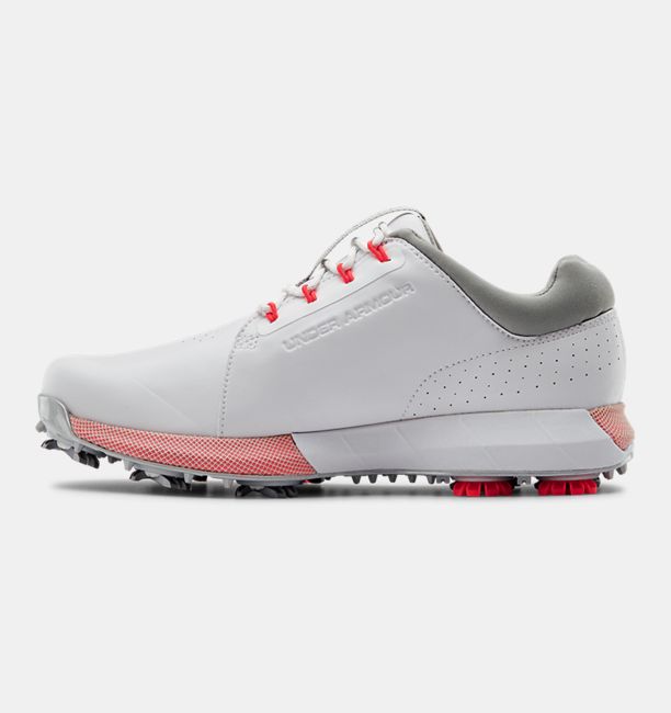 アンダーアーマー レディース ゴルフシューズ Under Armour HOVR Drive Clarino - White/Metallic Silver オリジナルBOX無し 2