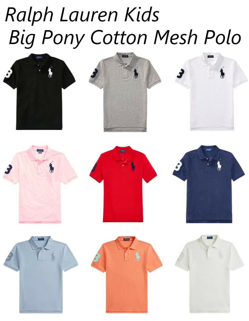 ラルフローレン ボーイズ8-20 キッズ Big Pony Cotton Mesh Polo ビッグポニー コットンメッシュ ポロ おしゃれ 半袖