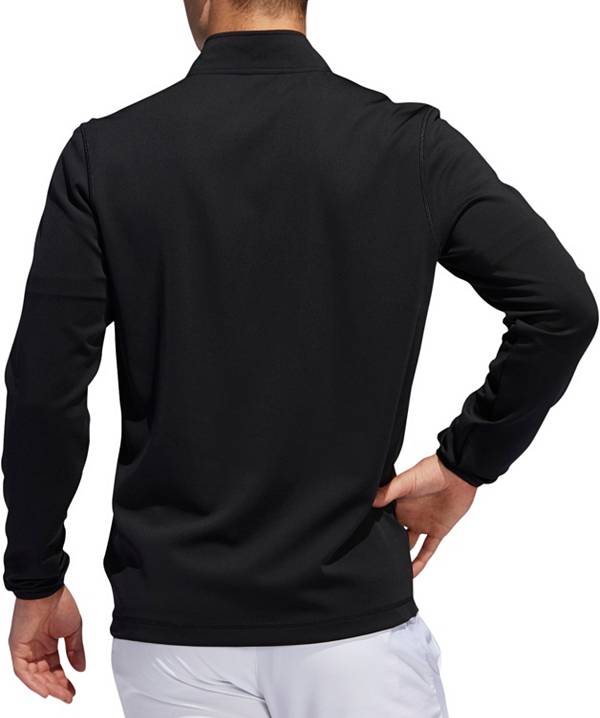 アディダス メンズ adidas Men's Midweight 3-Stripe ?-Zip Golf Pullover ジャケット BLACK/GREY THREE アウター