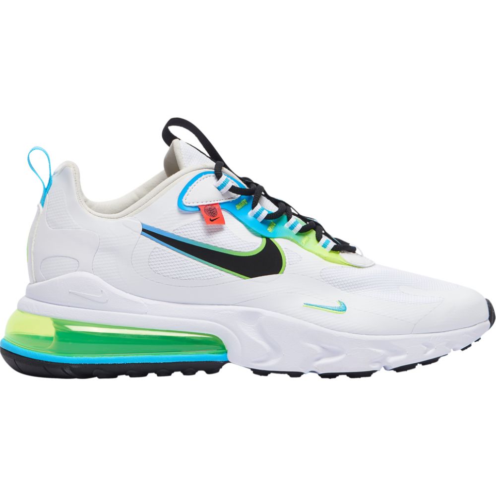 楽天trois　HOMMEナイキ メンズ エアマックス270 Nike Air Max 270 React スニーカー White/Black/Blue Fury/Volt