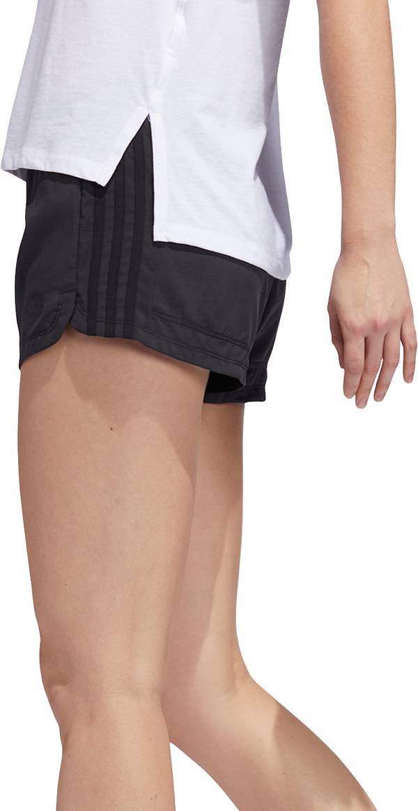 ���ǥ����� ��ǥ����� ���硼�� adidas Pacer 3Stripe Heather Woven Shorts �ե��åȥͥ� ���硼�ȥѥ�� BLACK HEATHER