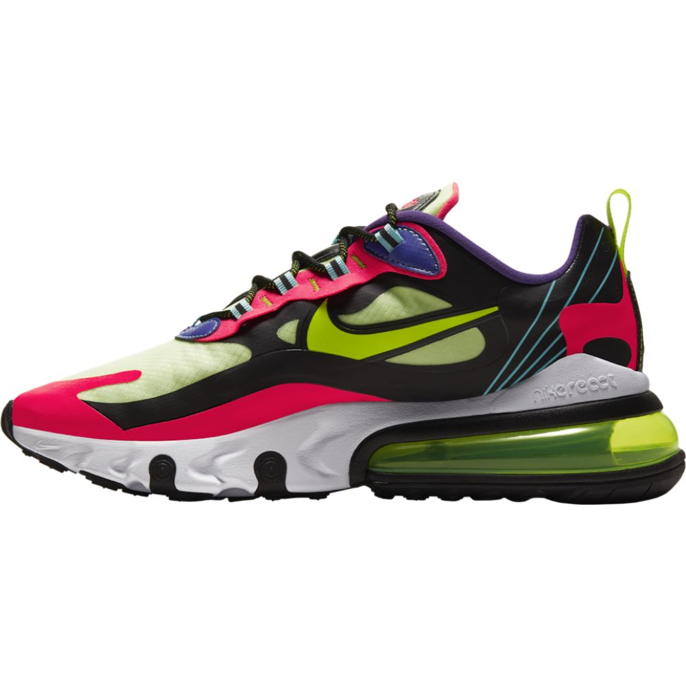 ナイキ メンズ エアマックス270 Nike Air Max 270 React スニーカー Black/Volt/Laser Crimson/Hyper Grape