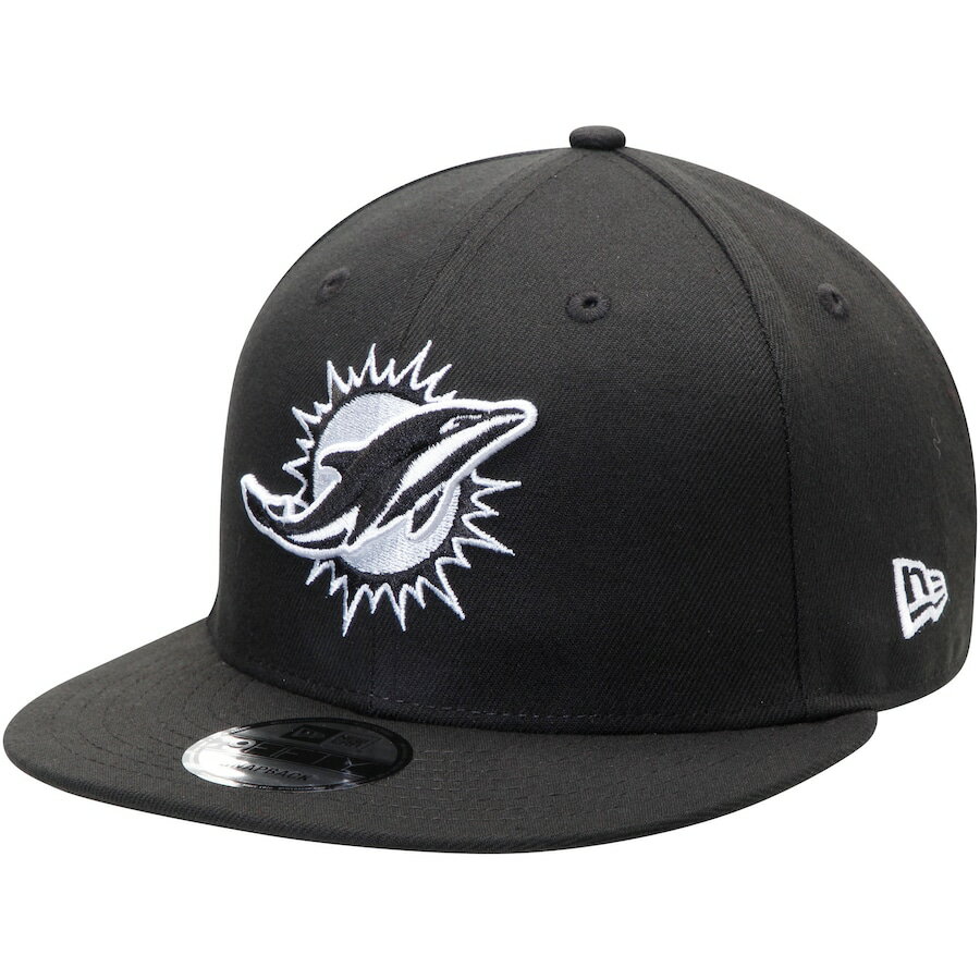 ニューエラ メンズ キャップ "Miami Dolphins" New Era B-Dub 9FIFTY Adjustable Hat - Black