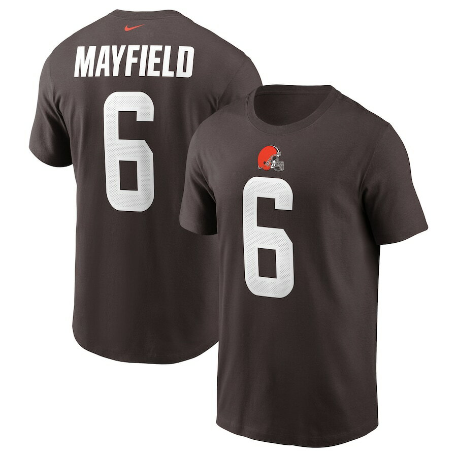 ナイキ メンズ Tシャツ Baker Mayfield "Cleveland Browns" Nike Name & Number T-Shirt - Brown